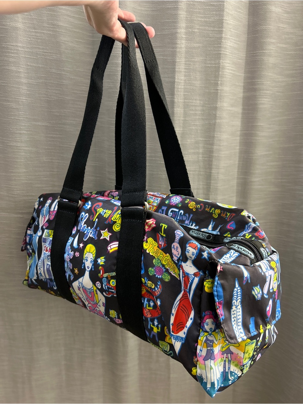 LeSportsac Sara Schwartz Night Life Mini Boston Duffle Bag - Picture 10 of 16
